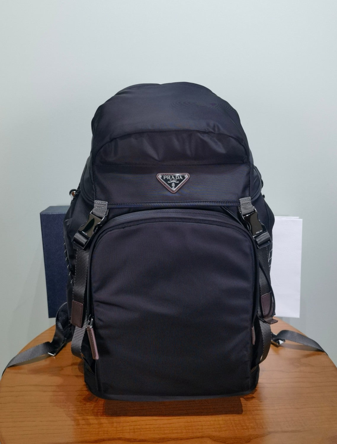Prada Men's Speedrock Re-nylon Backpack Large-capacity Travel Bag Stylish Casual Backpack Bags #84244A