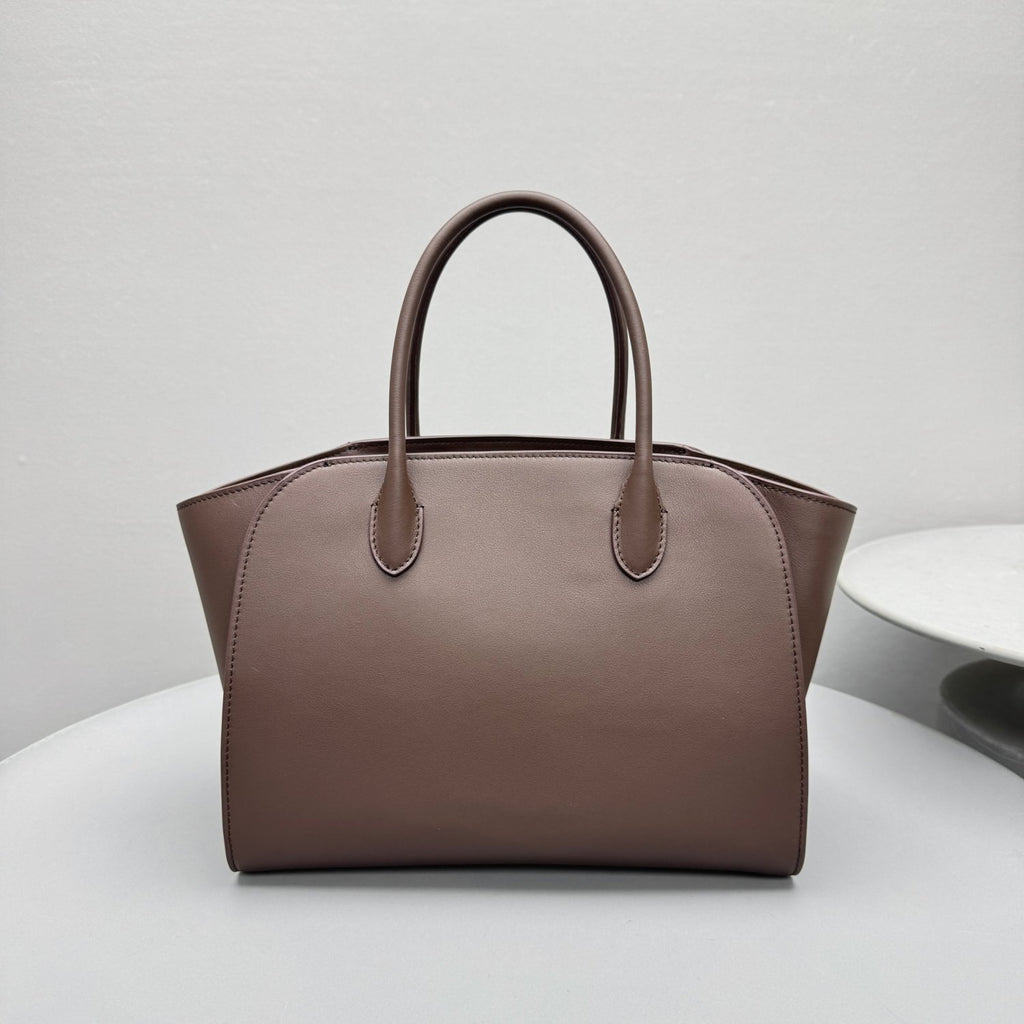 THE ROW Men's & Women's Marlo 12 Tote Bag Lychee-Patterned Shopping Tote Casual Solid-Color Plain-Weave Leather Handbag Bags W1802L72MUAS #81732