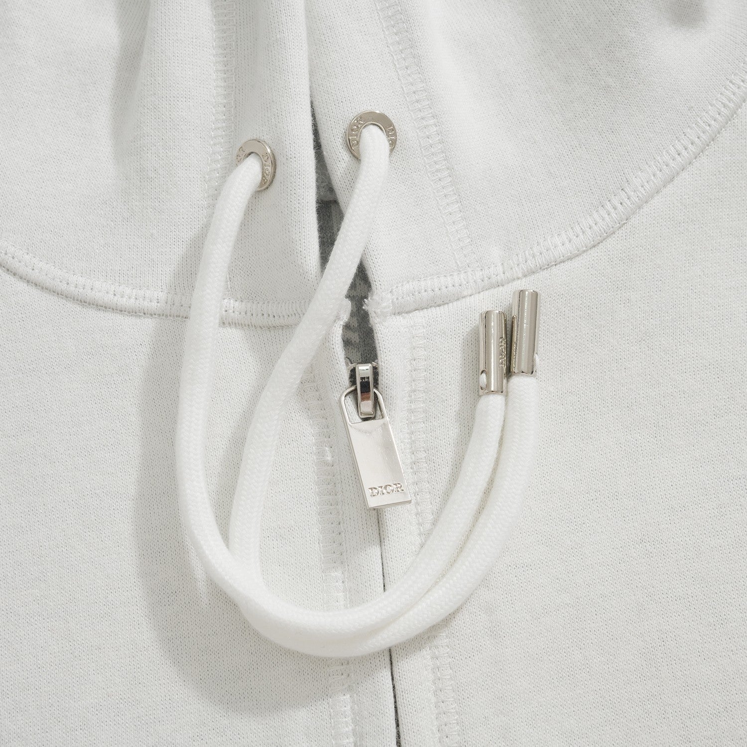 Dior Men's Spring and Autumn Solid Color Hooded Drawstring Cashmere Zipper Jacket Casual Trousers Pants Set Suit #72952