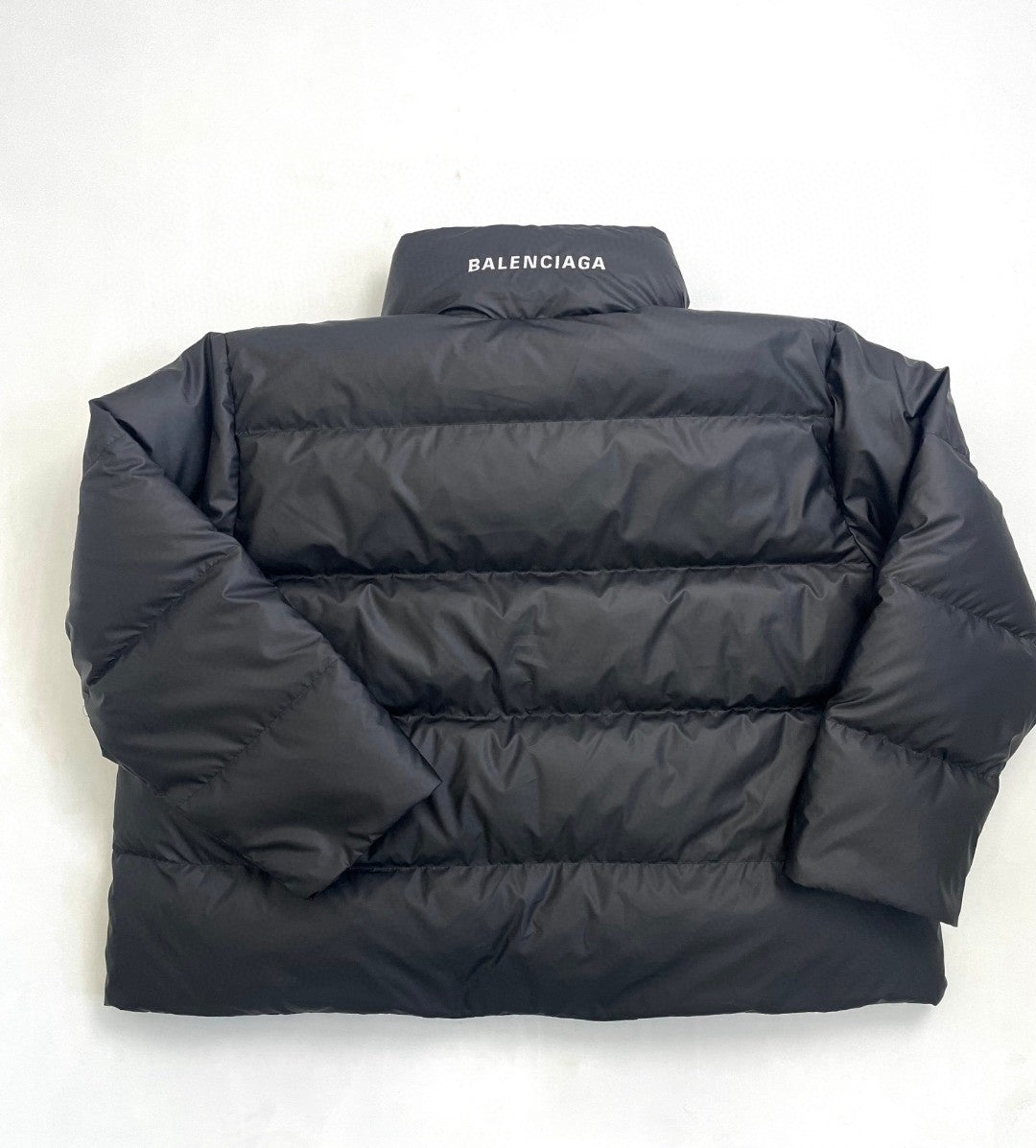 Balenciaga Men's and Women's Autumn and Winter Solid Color Letter Printed Loose Fit Puffer Down Long Sleeve Jacket #74343