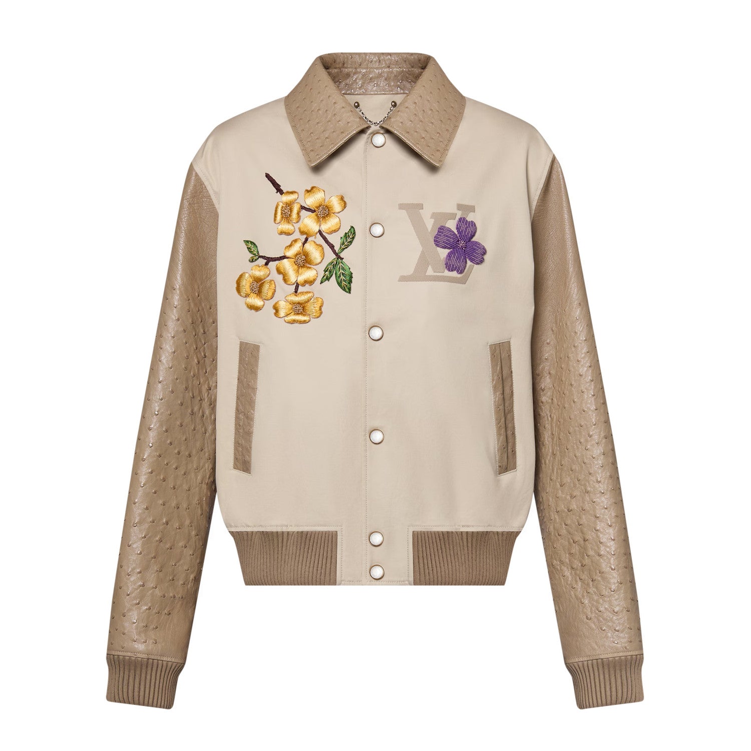 Louis Vuitton Men's Fall And Winter Floral Letters Embroidery Pattern Single Breasted Long Sleeved Jacket #73111