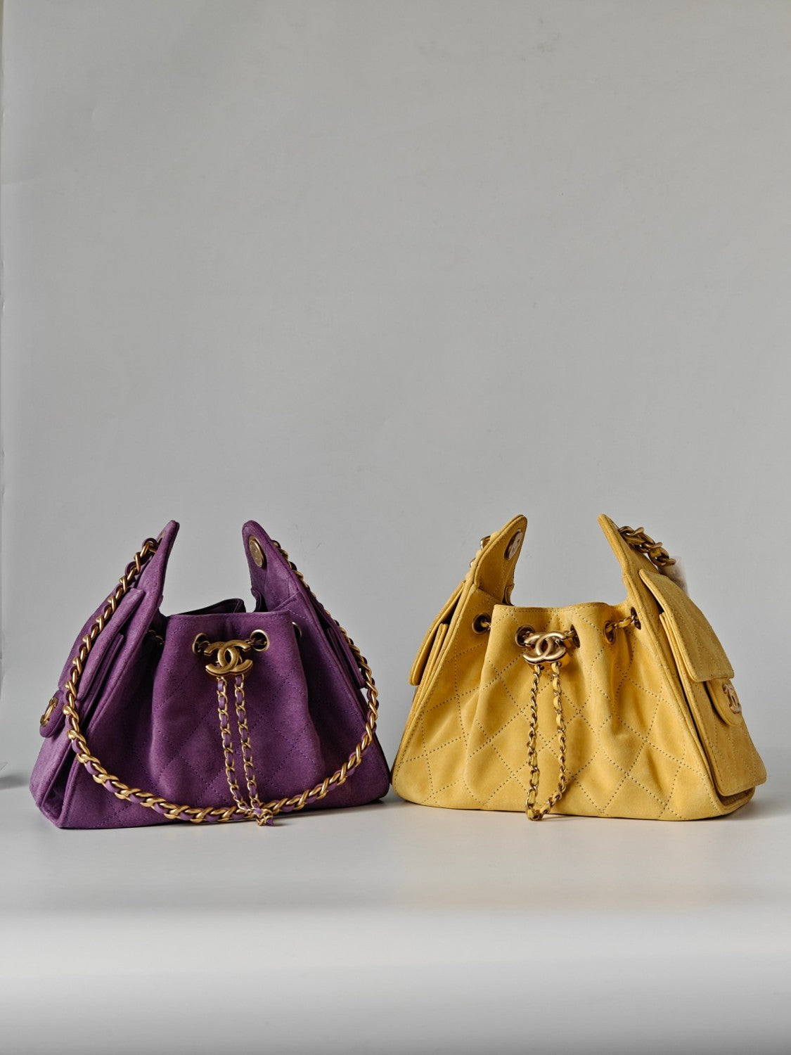 CHANEL 25 Women's Mini Handbag in Suede Calfskin and Gold-Plated Hardware #83167A