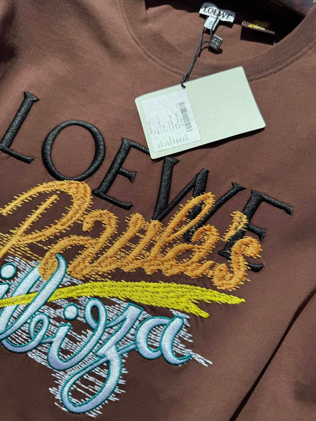 Loewe Men's Summer Embroidered Letter Print Solid Colour Cotton Round Neck Short Sleeve T-Shirt #76791