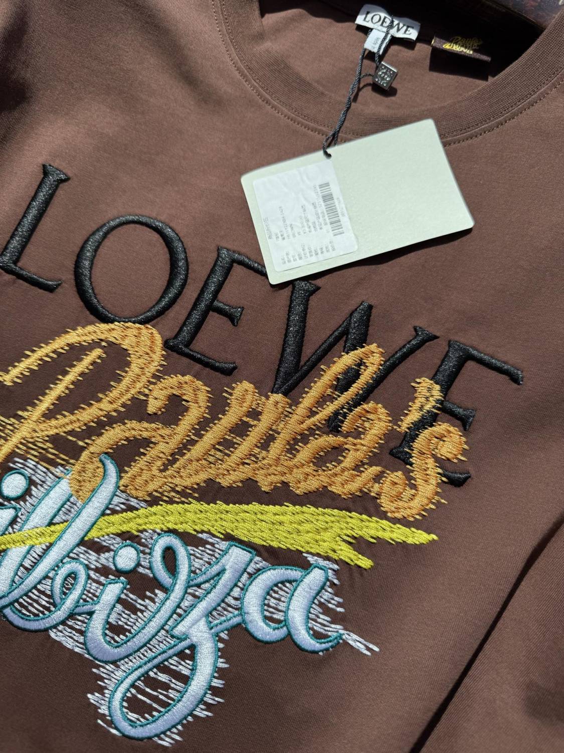 Loewe Men's Summer Embroidered Letter Print Solid Colour Cotton Round Neck Short Sleeve T-Shirt #76791