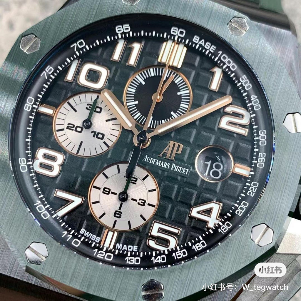 Audemars Piguet Men's Green Automatic Mechanical Movement Steel Case Royal Oak Watch #99897