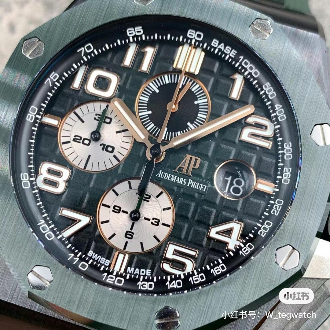 Audemars Piguet Men's Green Automatic Mechanical Movement Steel Case Royal Oak Watch #99897