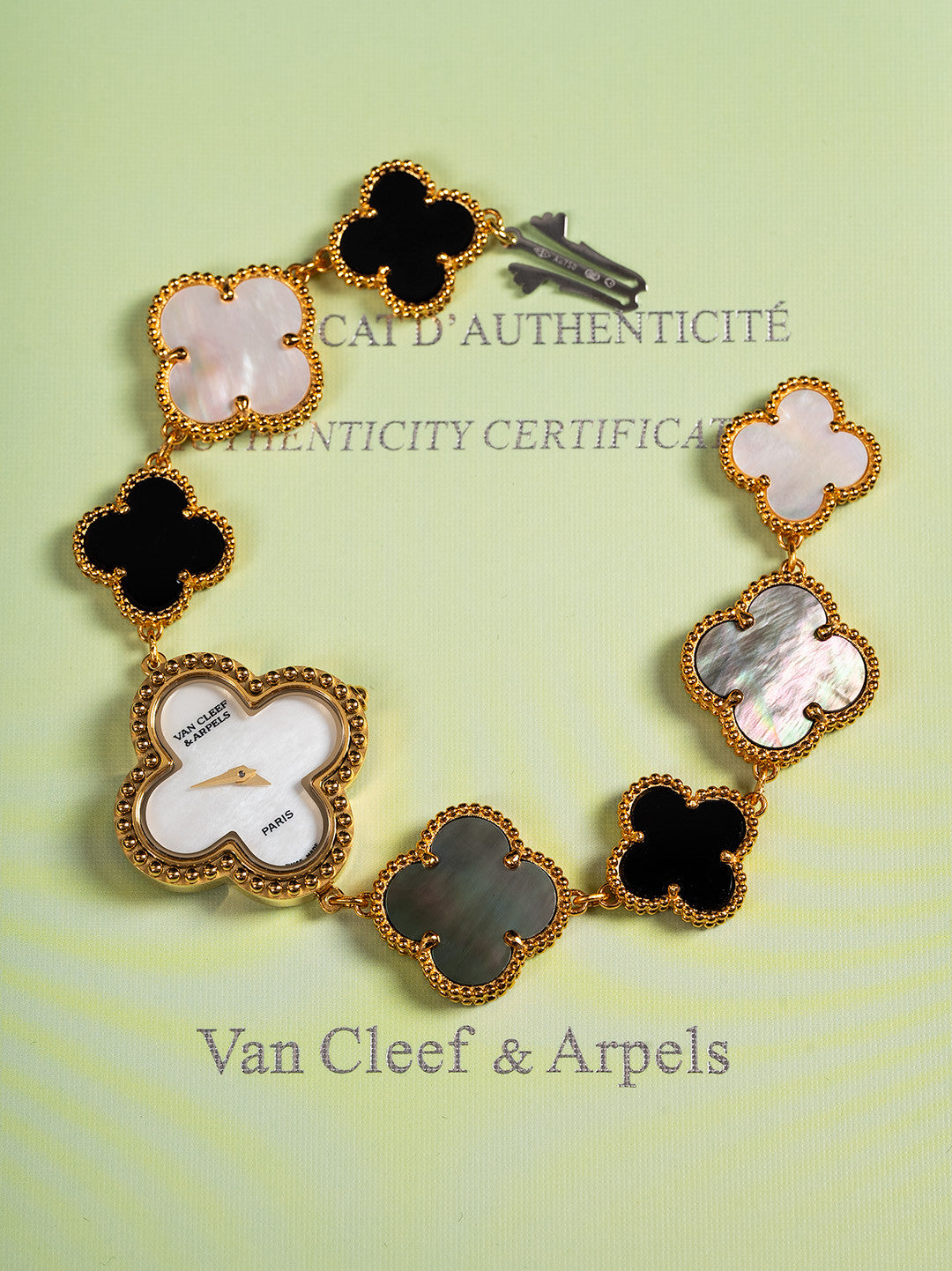 Van Cleef&Arpels Alhambra Watch Small Model Color Silver Gold Rose Gold Lucky Clover Quartz Movement Onyx Shell Watch Accessories #81415