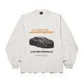 Balenciaga x Lamborghini Men's and Women's Summer Car Print Round Neck Pullover Drop Shoulder Regular Fit Cotton Long Sleeve T-Shirt #75253