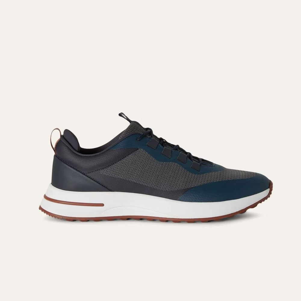 Loro Piana Week End Walk Men's Spring Summer Colour Block Mesh Patchwork Cowhide Low Top Lace Up Casual Shoes #76892