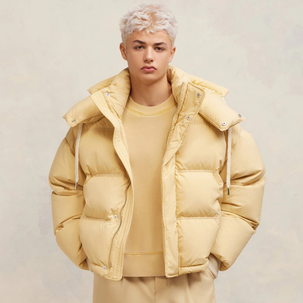 Ami  Men's And Women's Winter Solid Colour Hooded Casual Detachable Hat Puffer Down Jacket #97649