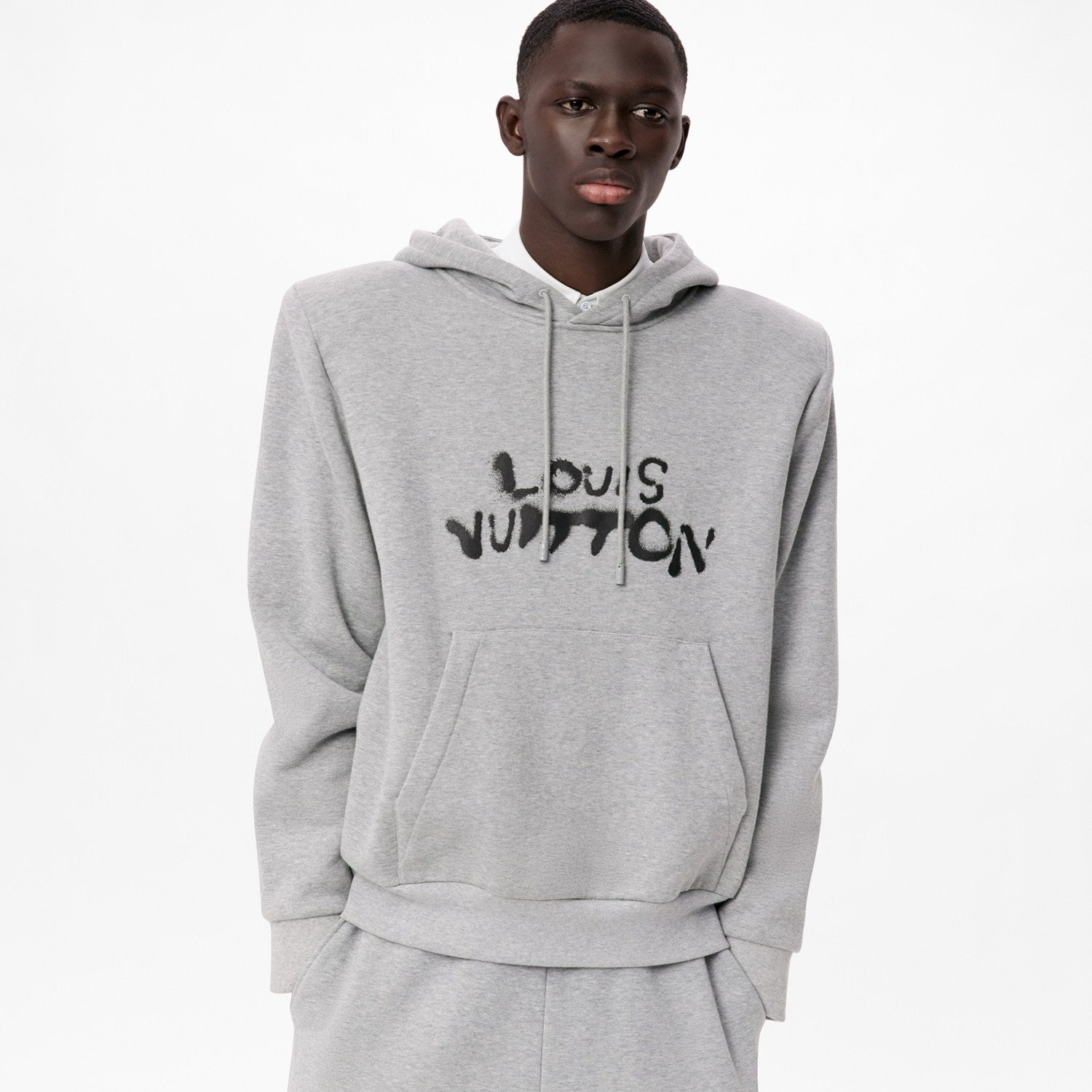 Louis Vuitton WORKING MAN Men's Spring/Fall Casual Fashion Solid Color Hooded Sweatshirt  Printed Solid Color Relaxed Fit Elastic Waist Pants Suit Set #78693