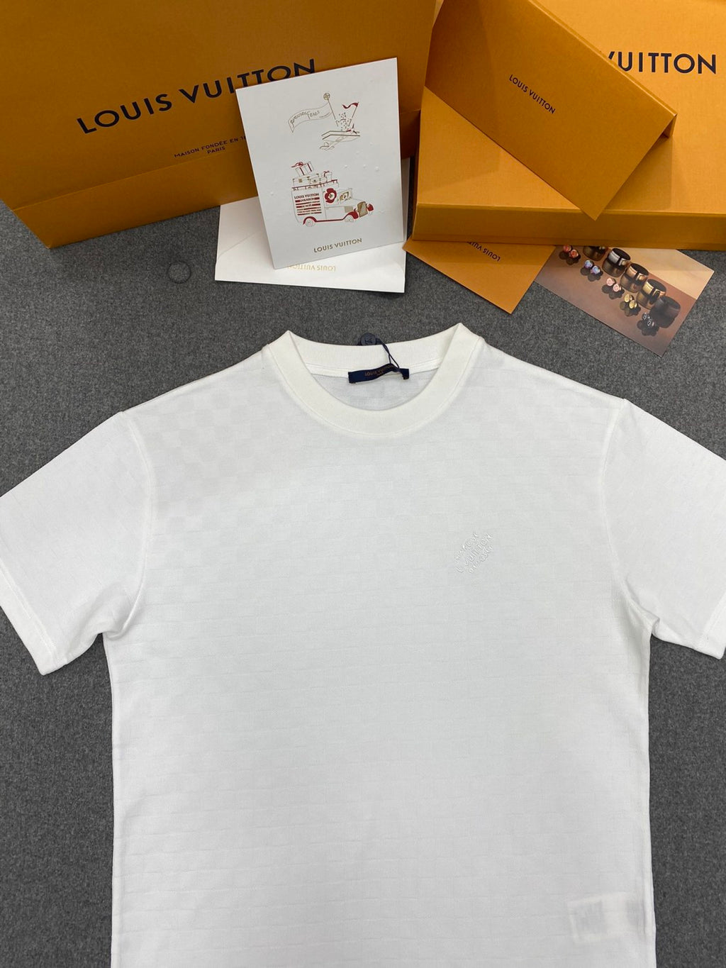 Louis Vuitton Men's Summer Solid Color Letter Logo Round Neck Cotton Short Sleeve T-Shirt #75784