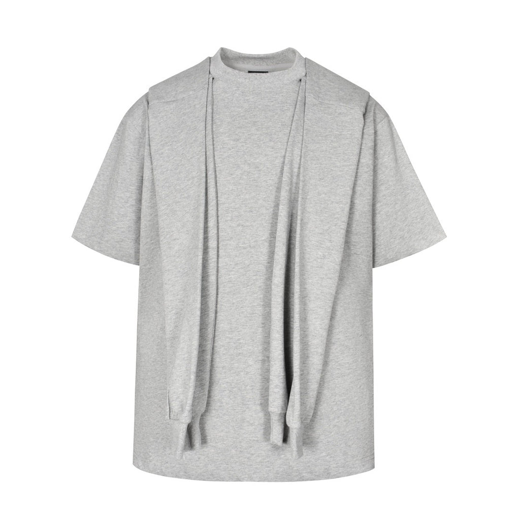 Balenciaga Men's and Women's Summer Solid Color Hooded Two-Piece Short Sleeve T-Shirt #77219