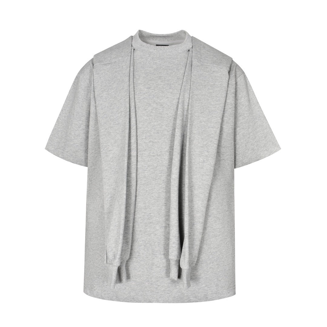 Balenciaga Men's and Women's Summer Solid Color Hooded Two-Piece Short Sleeve T-Shirt #77219