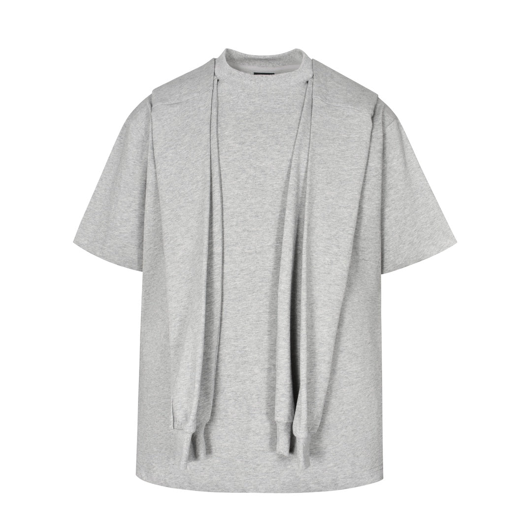 Balenciaga Men's and Women's Summer Solid Color Hooded Two-Piece Short Sleeve T-Shirt #77219