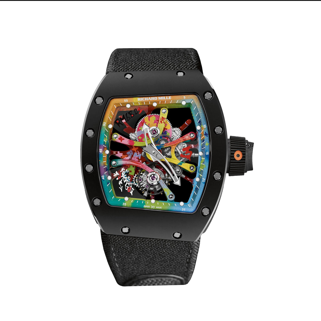 Richard Mille RM 68-01 Men's Color Dial Manual Mechanical Movement Rubber Strap Black Watch #75679