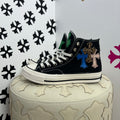 Chrome Hearts x Converse Men's And Women's Spring/fall Fashion Casual Round Toe Lace Up Flat High Top Canvas Sneakers Shoes #79323