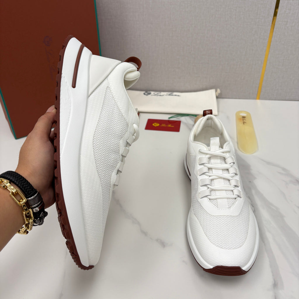Loro Piana Week End Walk Mesh Cowhide Suede Casual Sneakers #381648