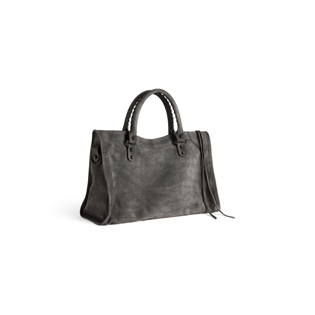 Balenciaga Women's Le City Large Handbag with Woven Handles. Solid Color Leather Crossbody Shoulder Bag. Fashionable Casual Bag Bags 8230582AB2A1143 #81498