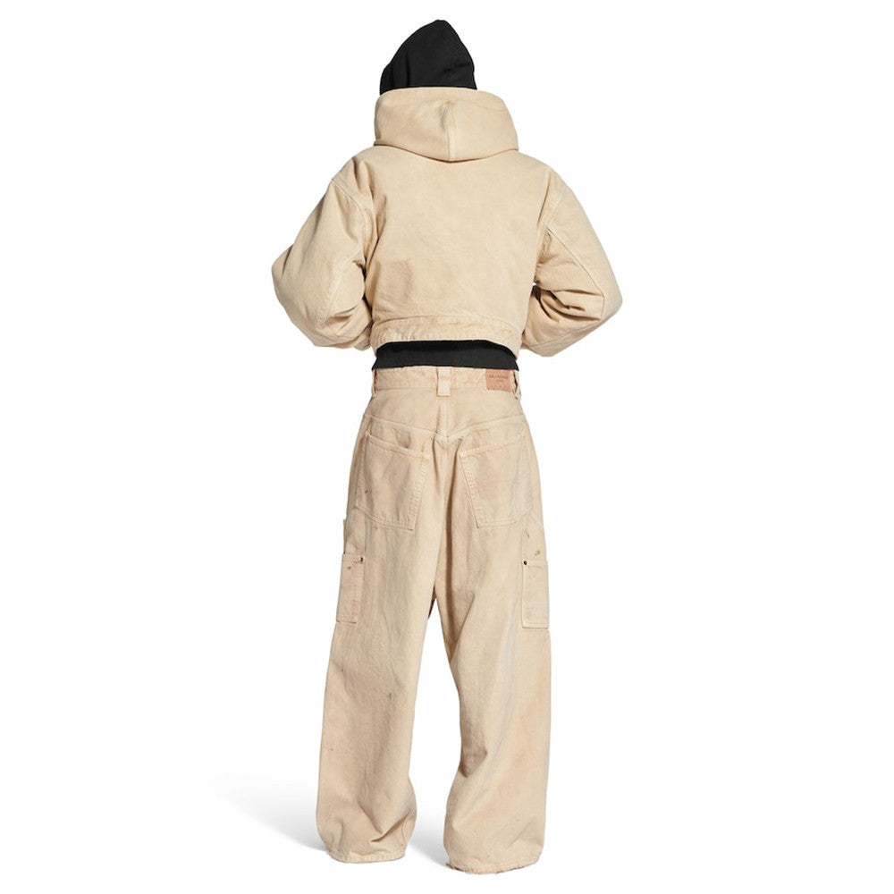 Balenciaga Men's Cropped Hooded Workwear Jacket #375601