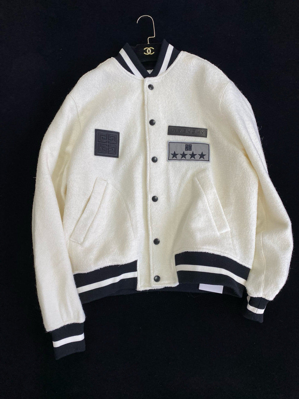 Givenchy Men's Fall/Winter Black and White Patchwork Casentino Wool Single Breasted Jacket #97953