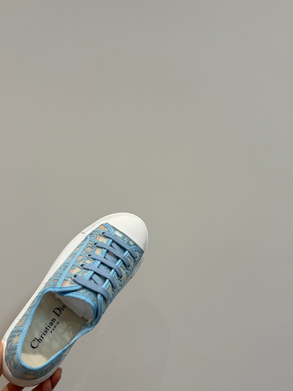 DIOR Walk n Dior Platform Sneaker Sky Blue Dior Oblique Embroidered Mesh #386883
