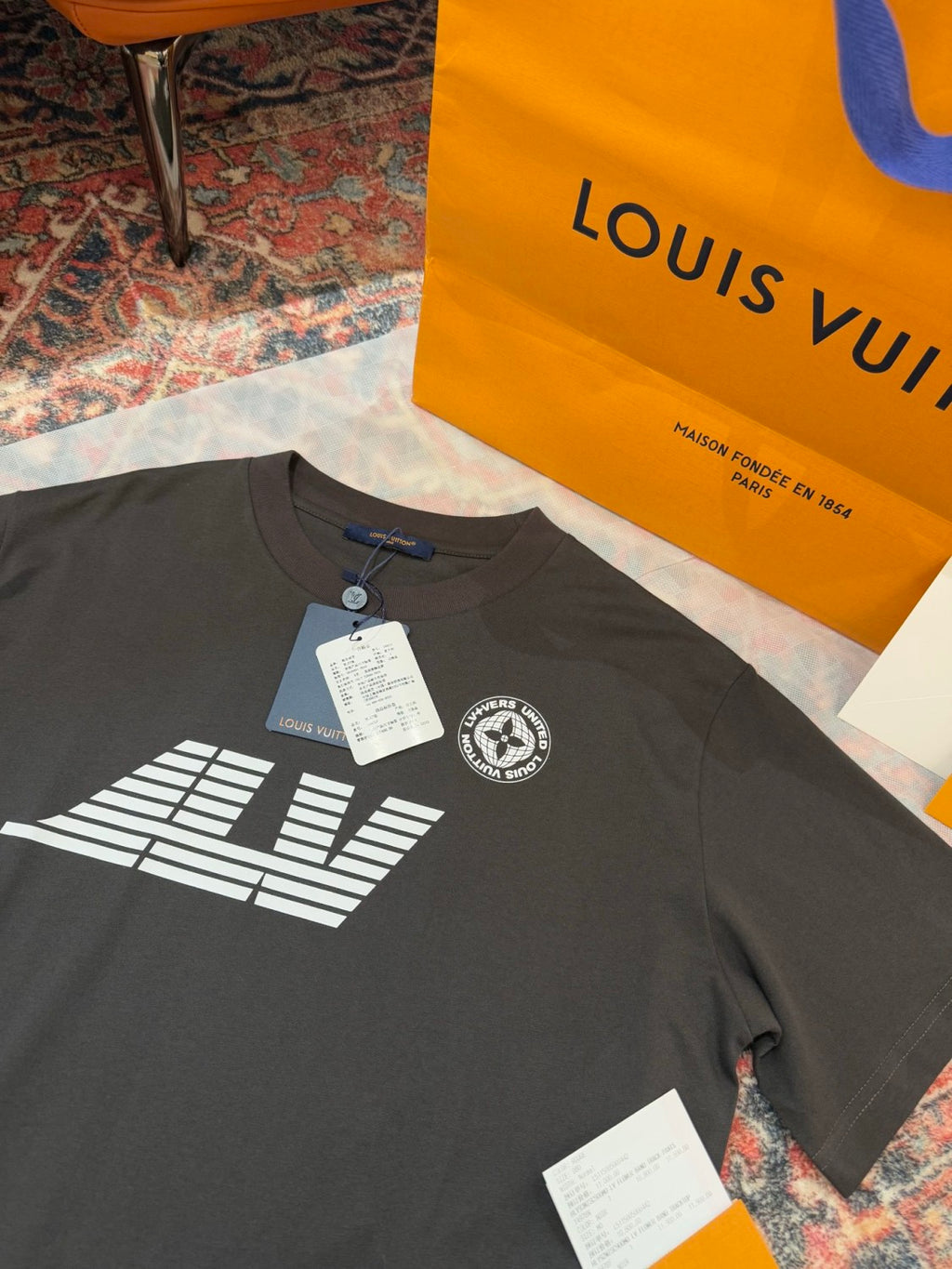Louis Vuitton Men's Summer Solid Color Graphic Printed Round Neck Cotton Short Sleeve T-Shirt #75382