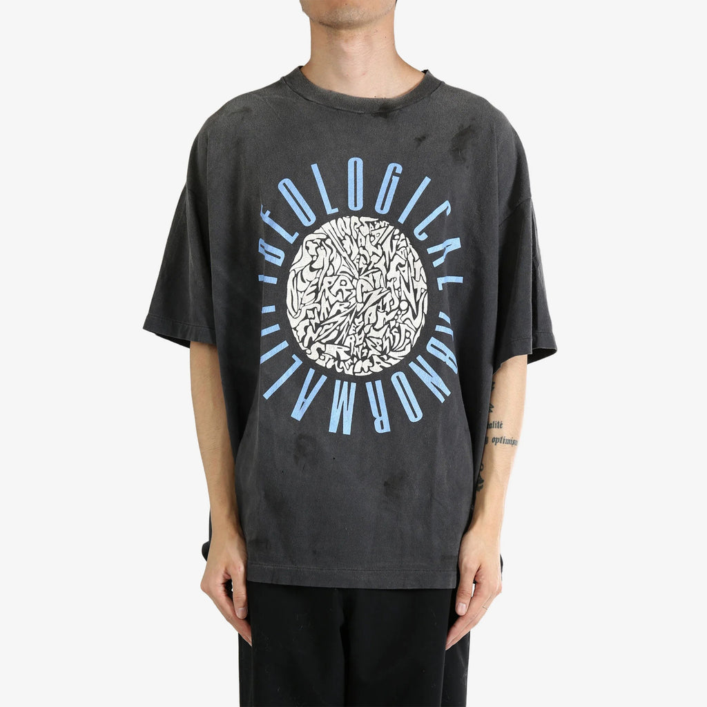 Saint Michael Men's Summer Graphic Printed Round Neck Cotton Solid Color Straight Pullover Short Sleeve T-Shirt Ngvp #1165
