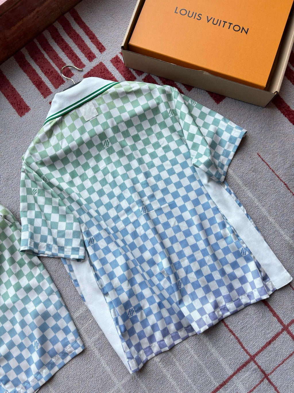 Louis Vuitton Men's Summer Colourful Letter Print Single Breasted Short Sleeve Shirt Casual Shorts Suit Set #76632