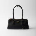 Prada Galleria Women's Classic Fashion Solid Color Metal Triangle Engraved Logo Calfskin Handbag Bags #78231