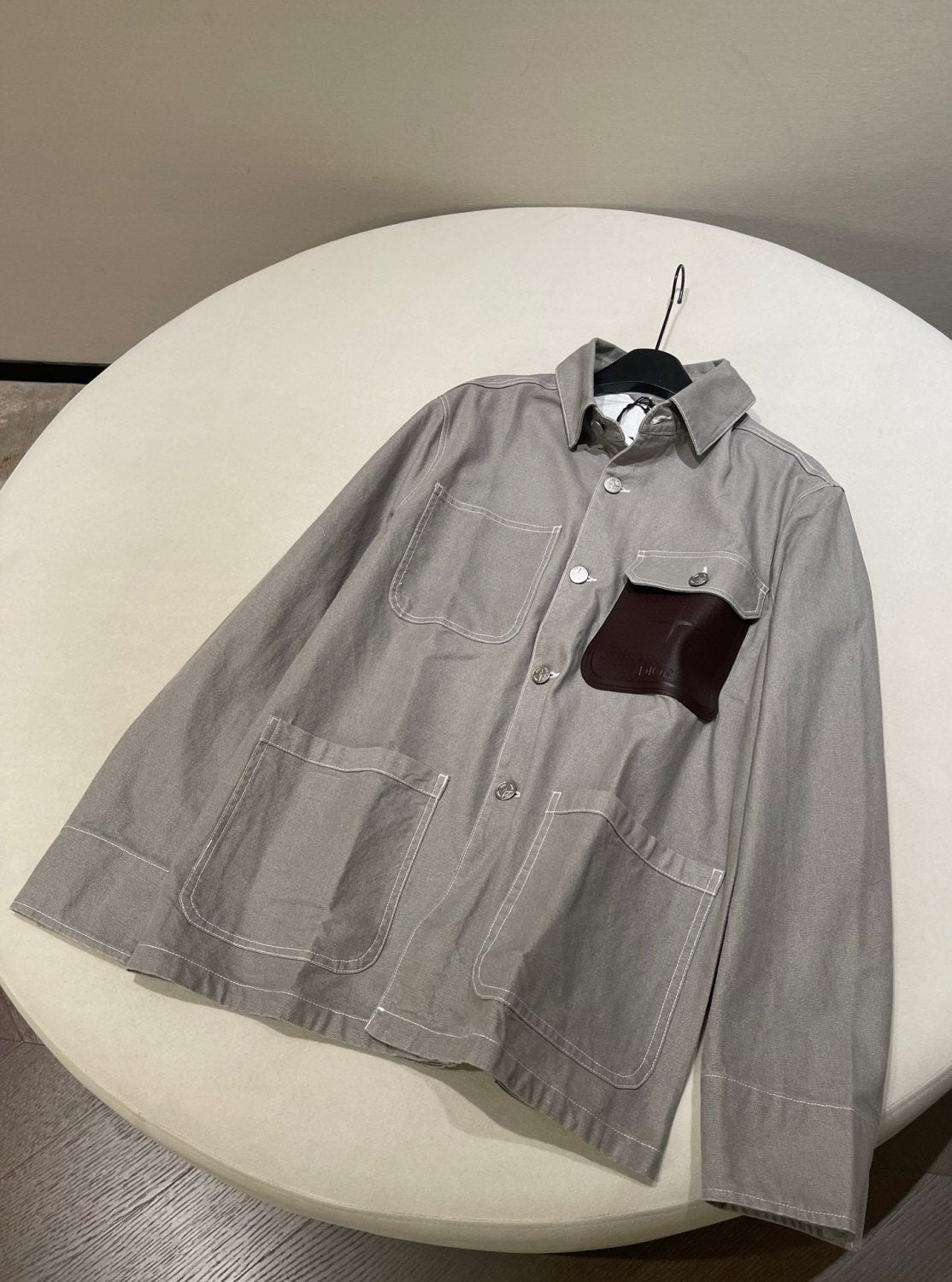 Dior Men's Spring And Fall Logo Patch Pockets Lapel Single breasted Loose Long Sleeved Denim Jacket #73474