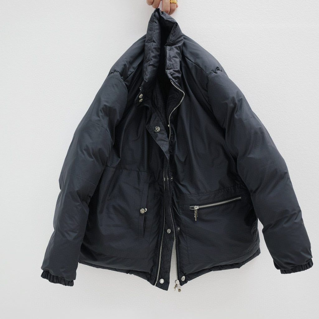Chrome Hearts Men's And Women's Winter Fashion Classic High Neck Single Button Solid Color Classic All Over Print Cotton Outerwear Jacket #79232