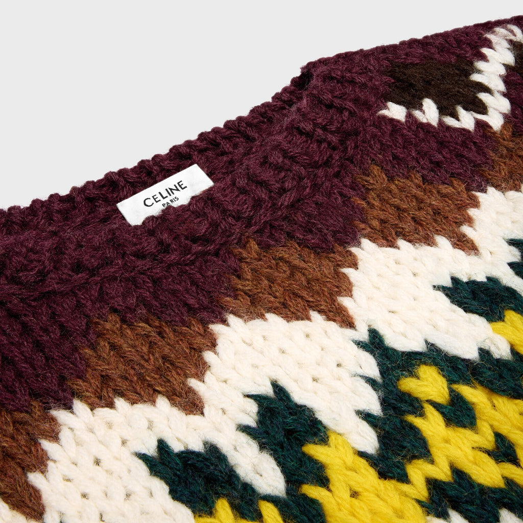 Celine TRIOMPHE Men's And Women's Autumn/winter Fashion Casual Crew Neck Pullover Fair Isle Jacquard Wool Sweater #336598