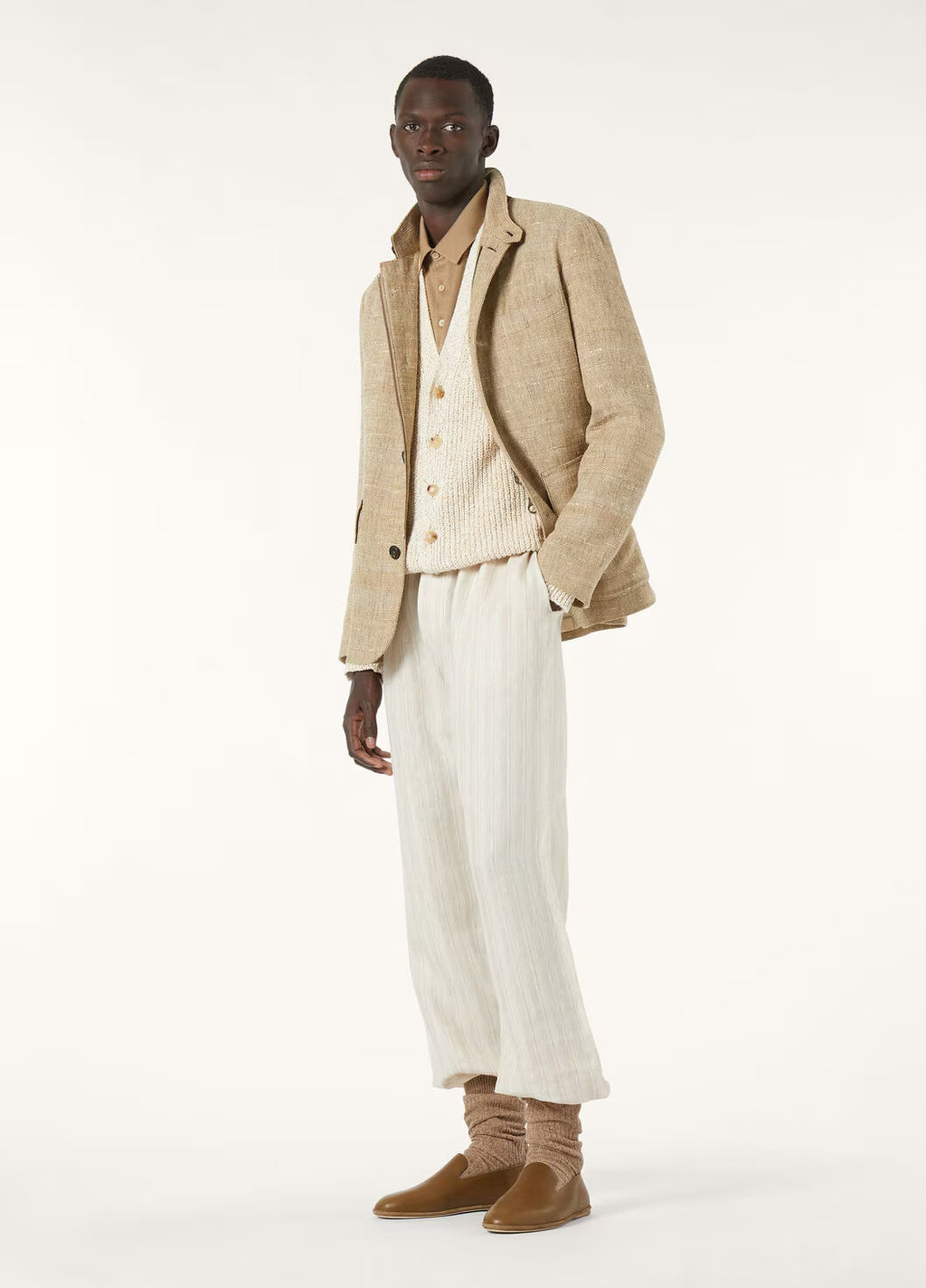 Loro Piana Meina Men's Cardigan Cotton V-neck Fashion Temperament Single-breasted Knitted Cardigan Fall And Winter Casual Comfortable Knitwear Ngvp #2482