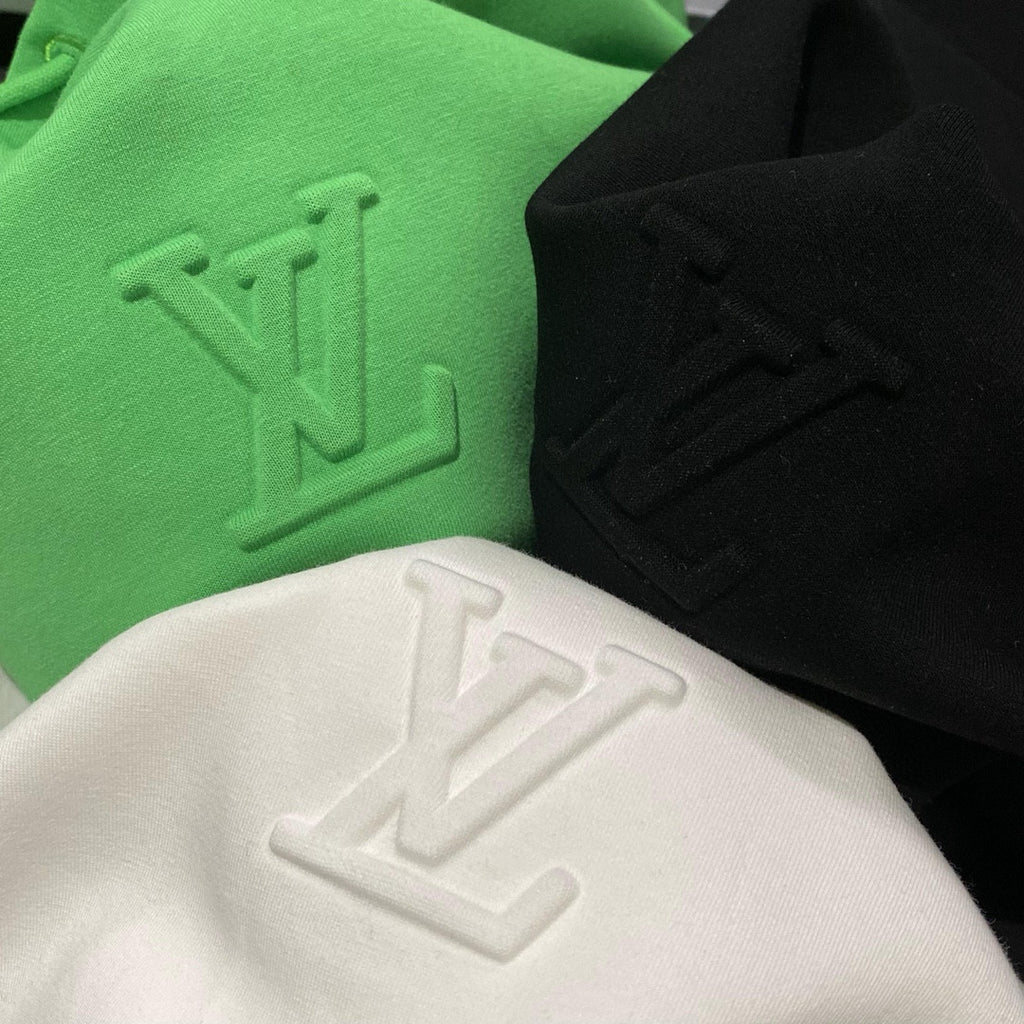 Louis Vuitton Men's Embossed Logo Sport Casual Plain Knit Cotton Hooded Sweatshirt Pullover #97947
