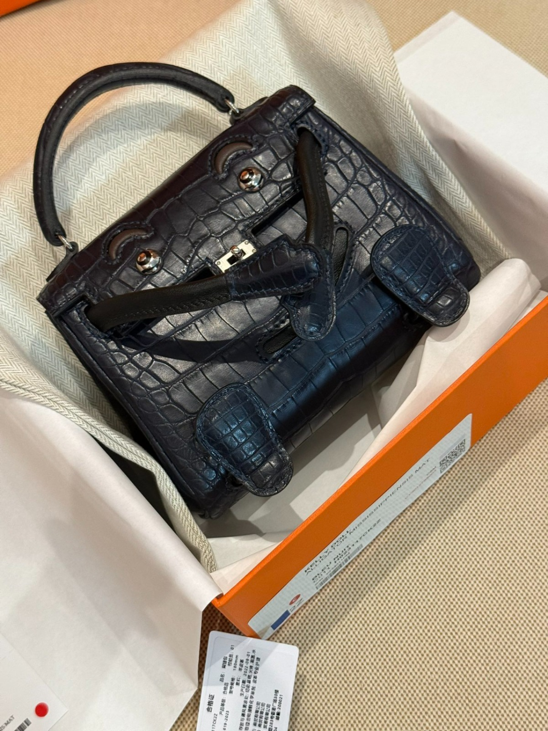 Hermes Kelly Doll Kraft Paper 2H Millennium Doll Top-grain Genuine Imported Alligator Leather Shoulder Crossbody Bag Bags For Other Colours Please Contact Customer Service #195072