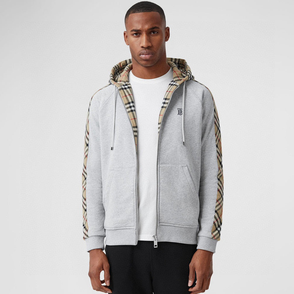 Burberry Men's Fall Plaid Zipper Hooded Sweatshirt Jacket #97312