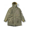 Stone Island Men's Fall And Winter Winter Thickened Suede Printed Hooded Coat Front And Back Wear Jacket With Liner #72395