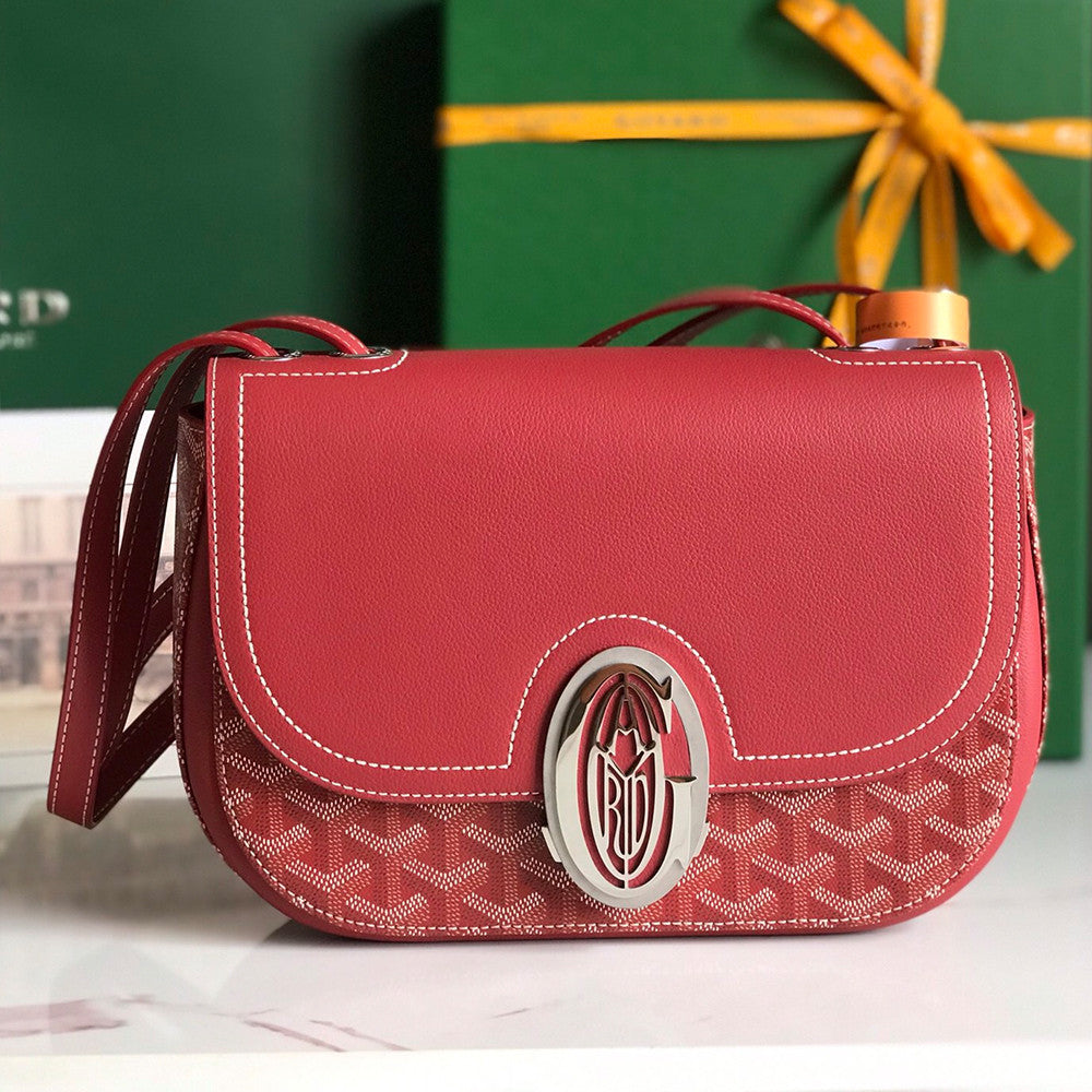 Goyard 233 Classic Edition Fashionable Modern Canvas And Calfskin Crossbody Bag With Metal Logo Buckle Bag Bags #196800