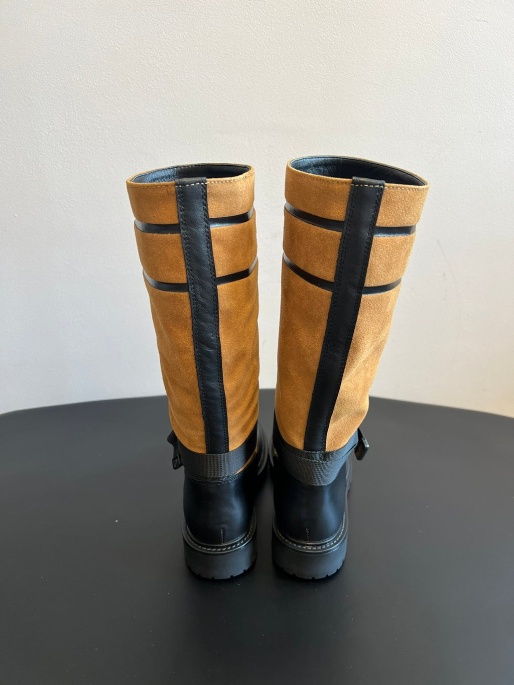 Dior Women's Spring/Fall/Winter Leather And Suede Blend Vintage Chunky-Heeled High-Top Boots Casual Long Riding Boots Shoes #81721