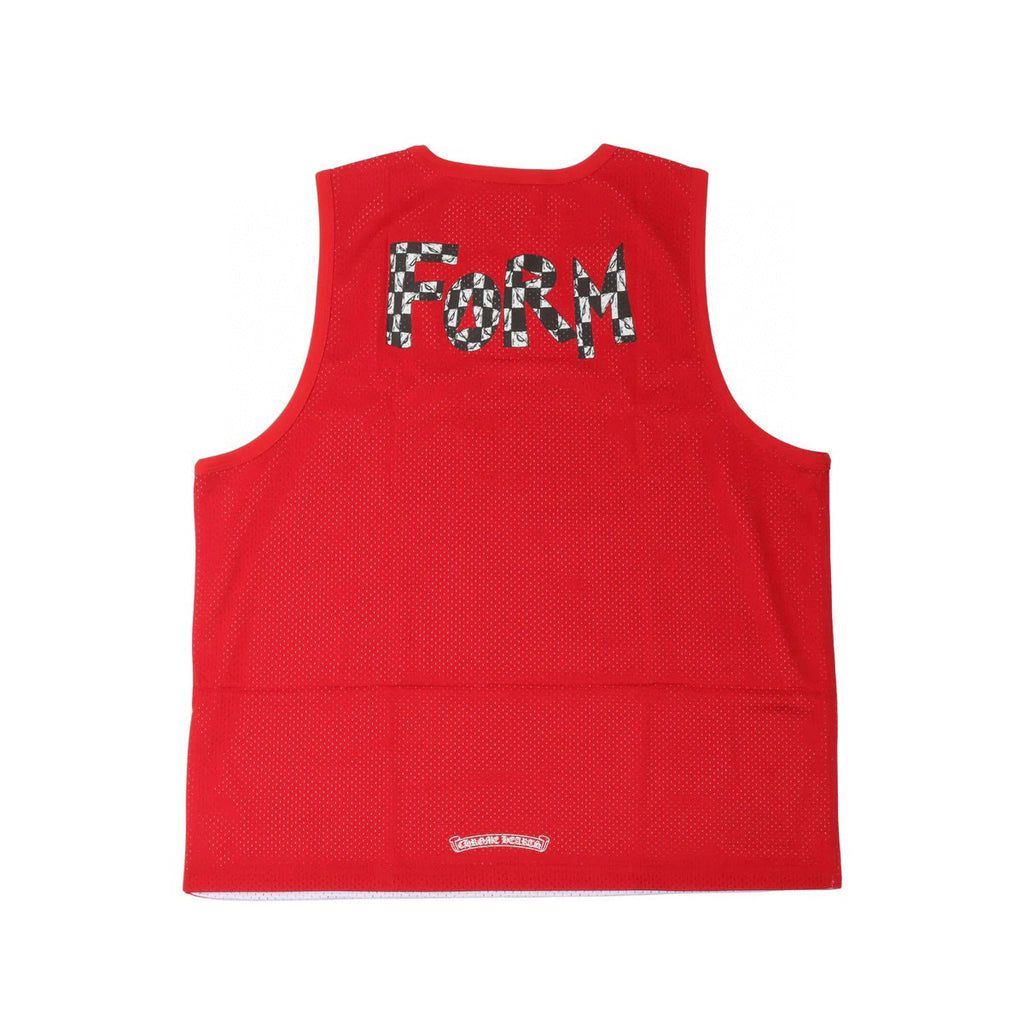 Chrome Hearts Men's And Women's Spring/Summer Graffiti Print Red Mesh Sports Sleeveless Tank Top Vest #98425
