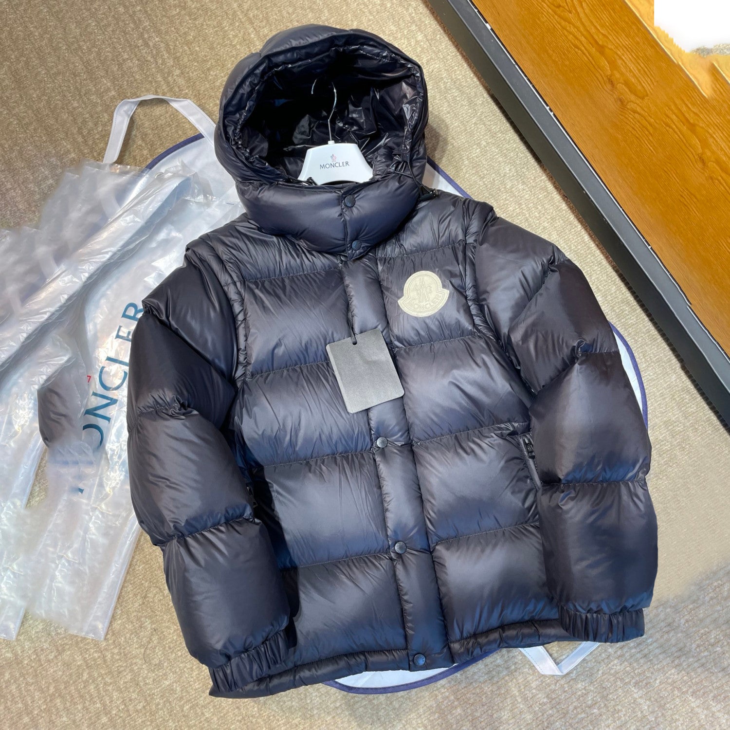 Moncler Men's Fall/Winter Fashion Classic Solid Color Zipper Hooded Cotton Jacket Long Sleeve Down Jacket Thick Coat Jacket #79243