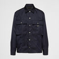 Prada Men's Spring And Fall Solid Color Nylon Lapel Single Breasted Long Sleeved Jacket #72496
