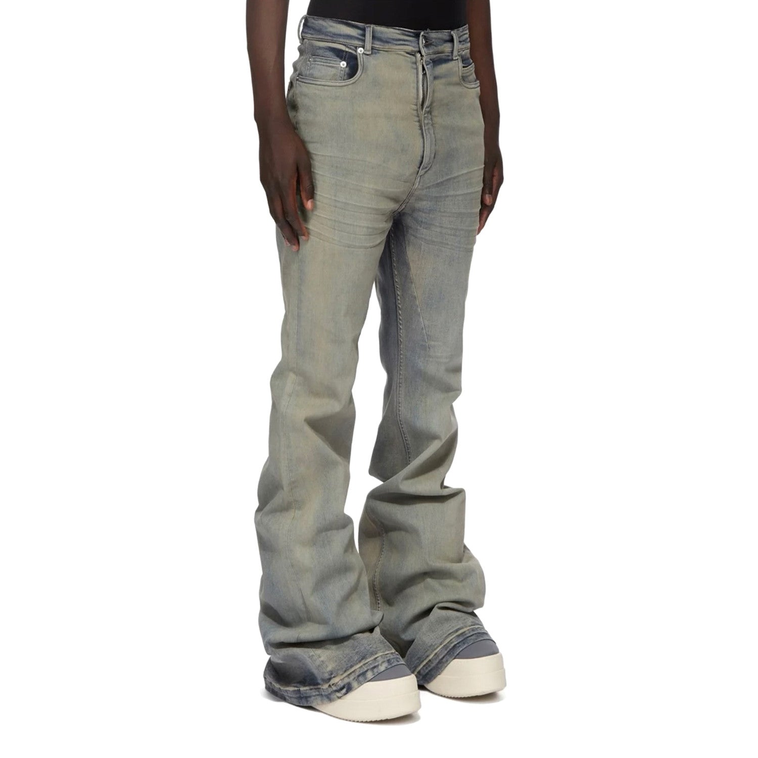 Rick Owens Men's And Women's Spring And Autumn Do Old Sky Blue Washed Jeans Pants #76796
