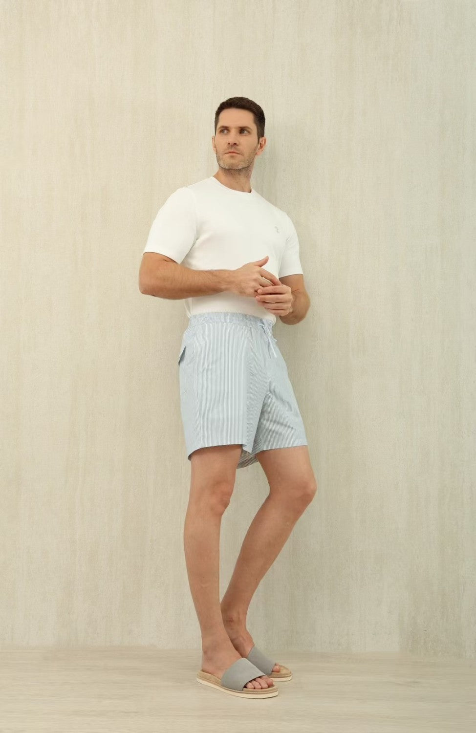 Loro Piana Men's Summer Letter Solid Color Mid Waist Tie Straight Bay Swim Shorts Ngvp #9959