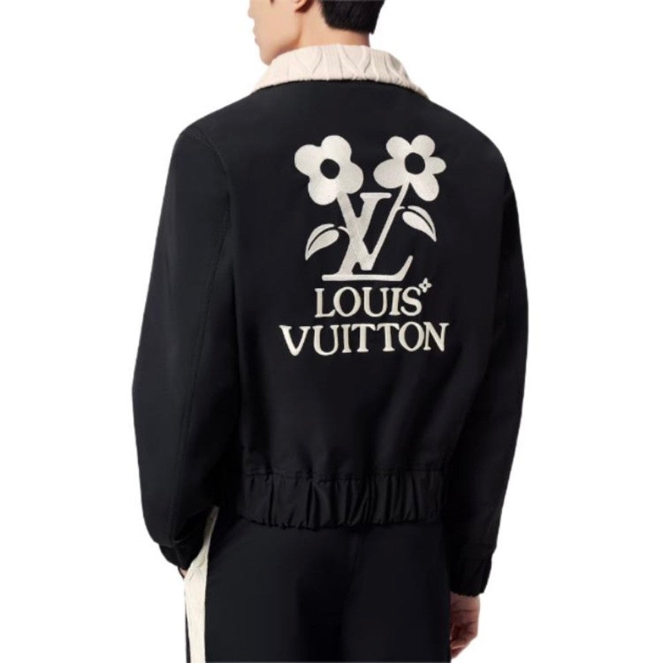 Louis Vuitton Men's Spring and Autumn Color Blocking Logo Embroidery High Collar Zipper Long Sleeve Jacket #72669