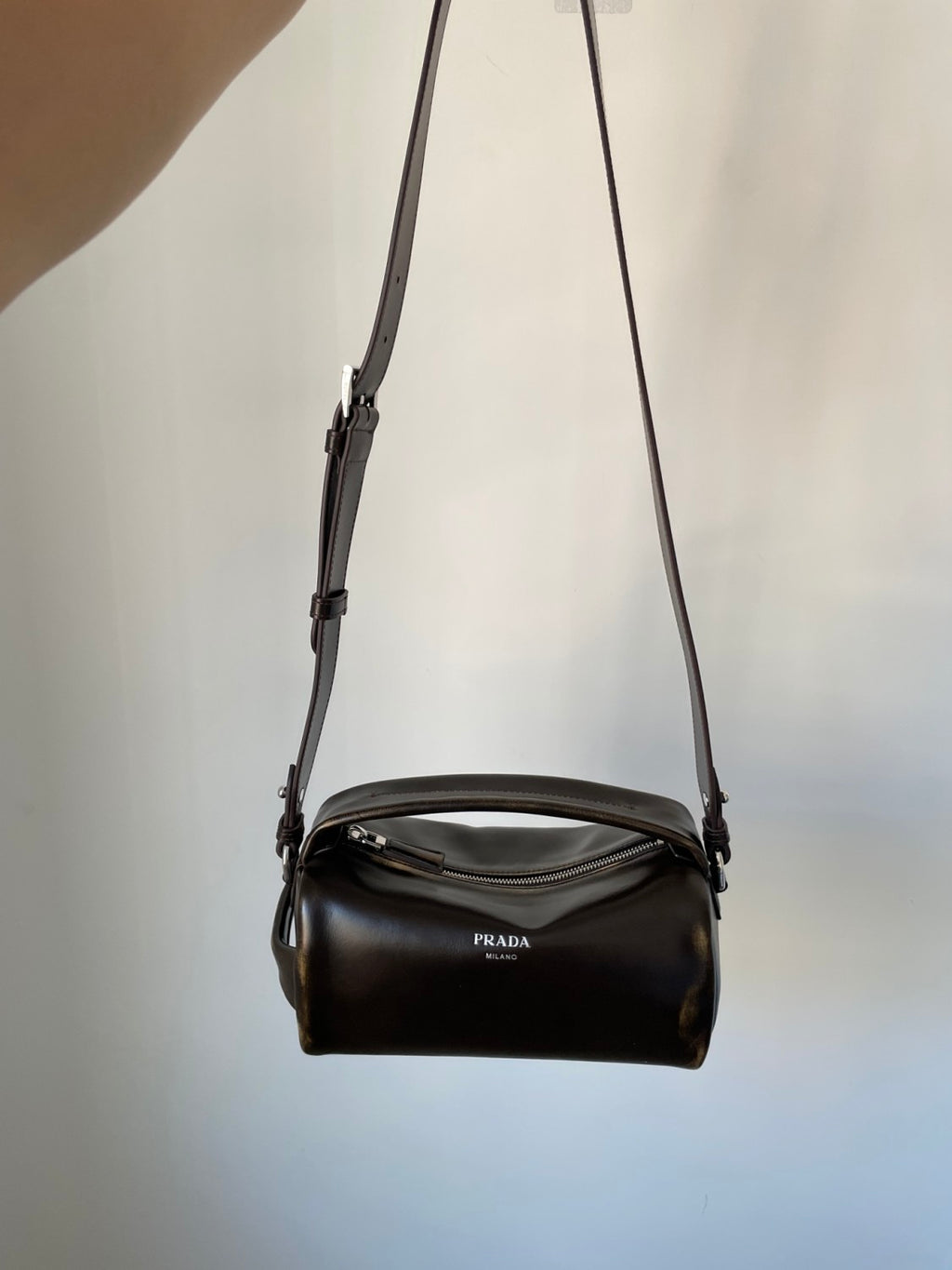 Prada runway collection Cylinder bag Leather Shoulder Bags  #193912