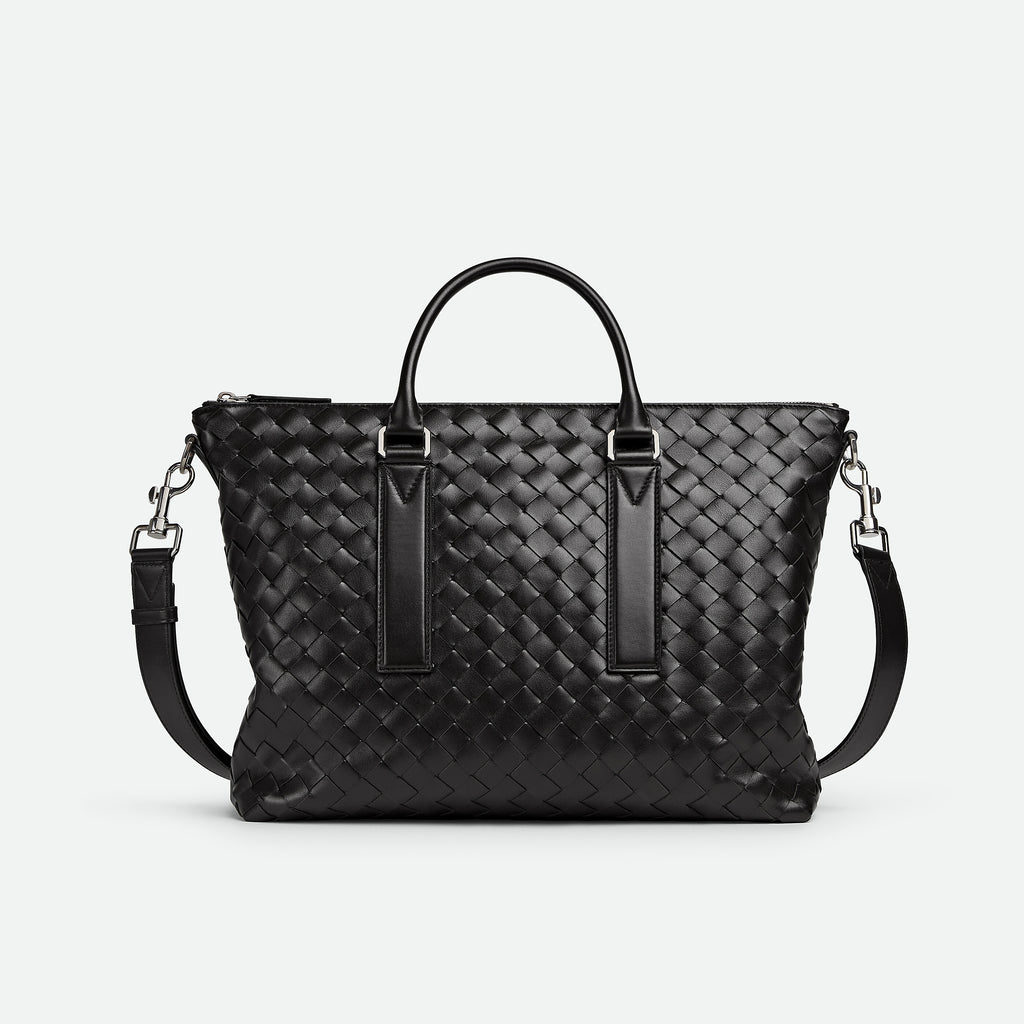 Bottega Veneta Intrecciato Men's Solid Color Adjustable Detachable Shoulder Strap Woven Calfskin Briefcase Handbag Bag Bags #77518