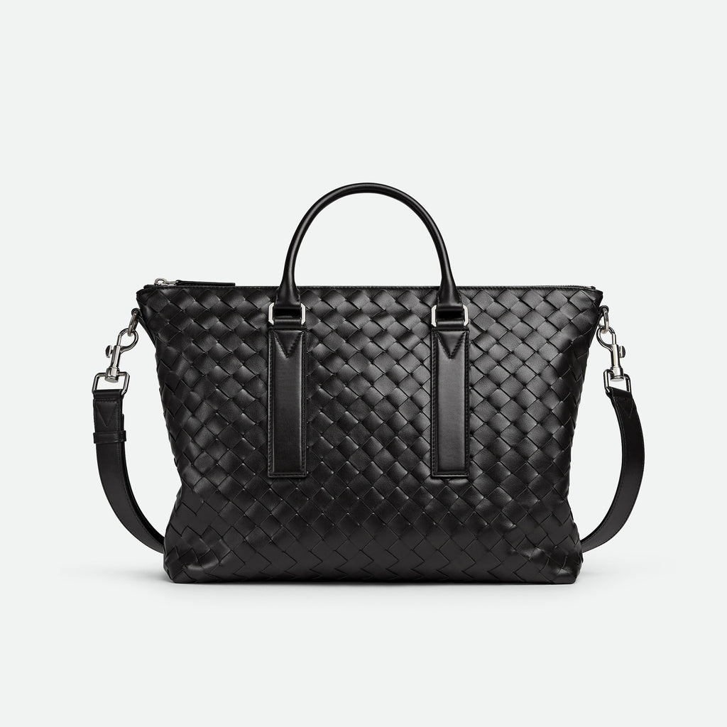 Bottega Veneta Intrecciato Men's Solid Color Adjustable Detachable Shoulder Strap Woven Calfskin Briefcase Handbag Bag Bags #77518