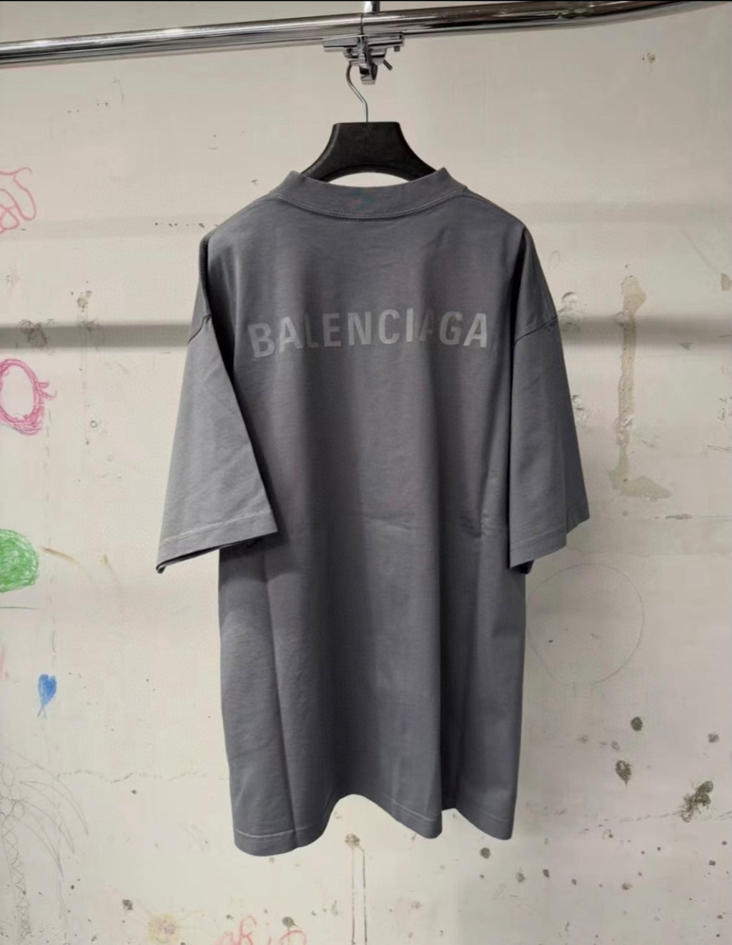 Balenciaga Men's Summer Solid Color Letter Print Round Neck Cotton Short Sleeve T-Shirt #75848